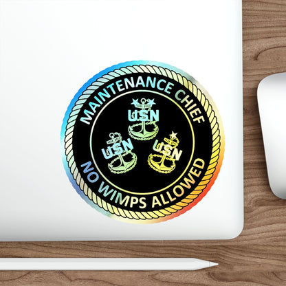 Maintenance Chief (U.S. Navy) Holographic STICKER Die-Cut Vinyl Decal-The Sticker Space