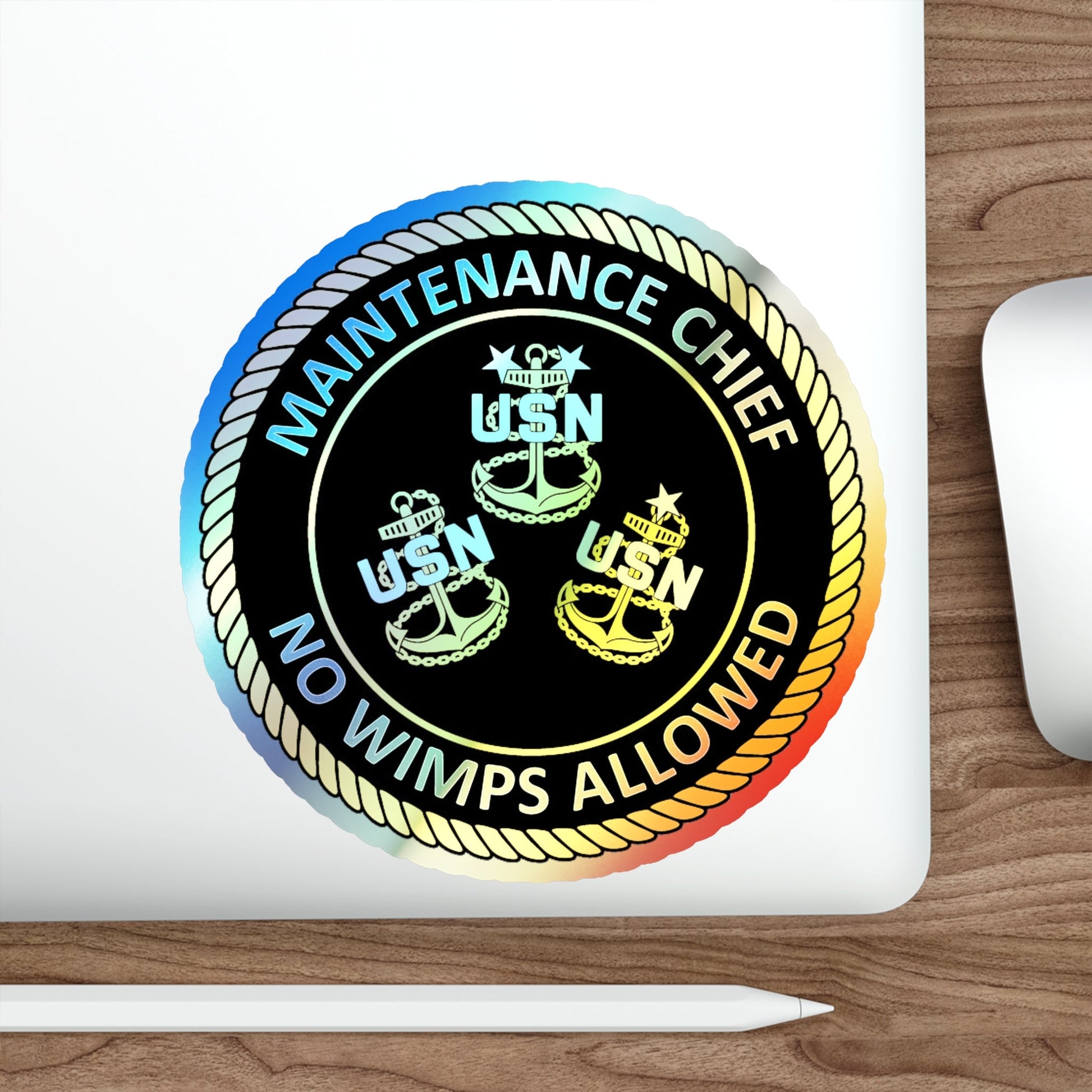 Maintenance Chief (U.S. Navy) Holographic STICKER Die-Cut Vinyl Decal-The Sticker Space