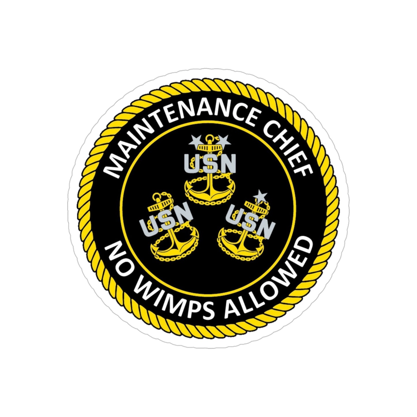 Maintenance Chief (U.S. Navy) Transparent STICKER Die-Cut Vinyl Decal-4 Inch-The Sticker Space