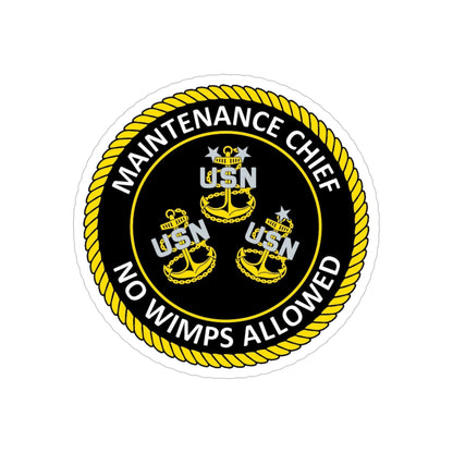 Maintenance Chief (U.S. Navy) Transparent STICKER Die-Cut Vinyl Decal-5 Inch-The Sticker Space