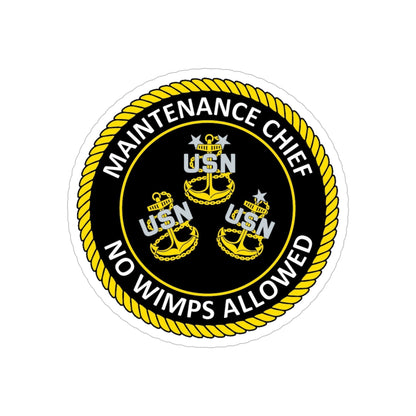 Maintenance Chief (U.S. Navy) Transparent STICKER Die-Cut Vinyl Decal-6 Inch-The Sticker Space