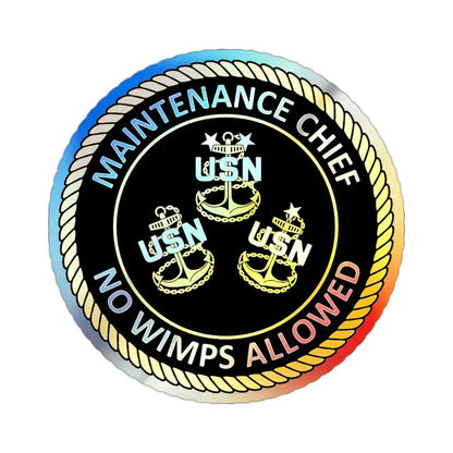 Maintenance Chief (U.S. Navy) Holographic STICKER Die-Cut Vinyl Decal - The Sticker Space