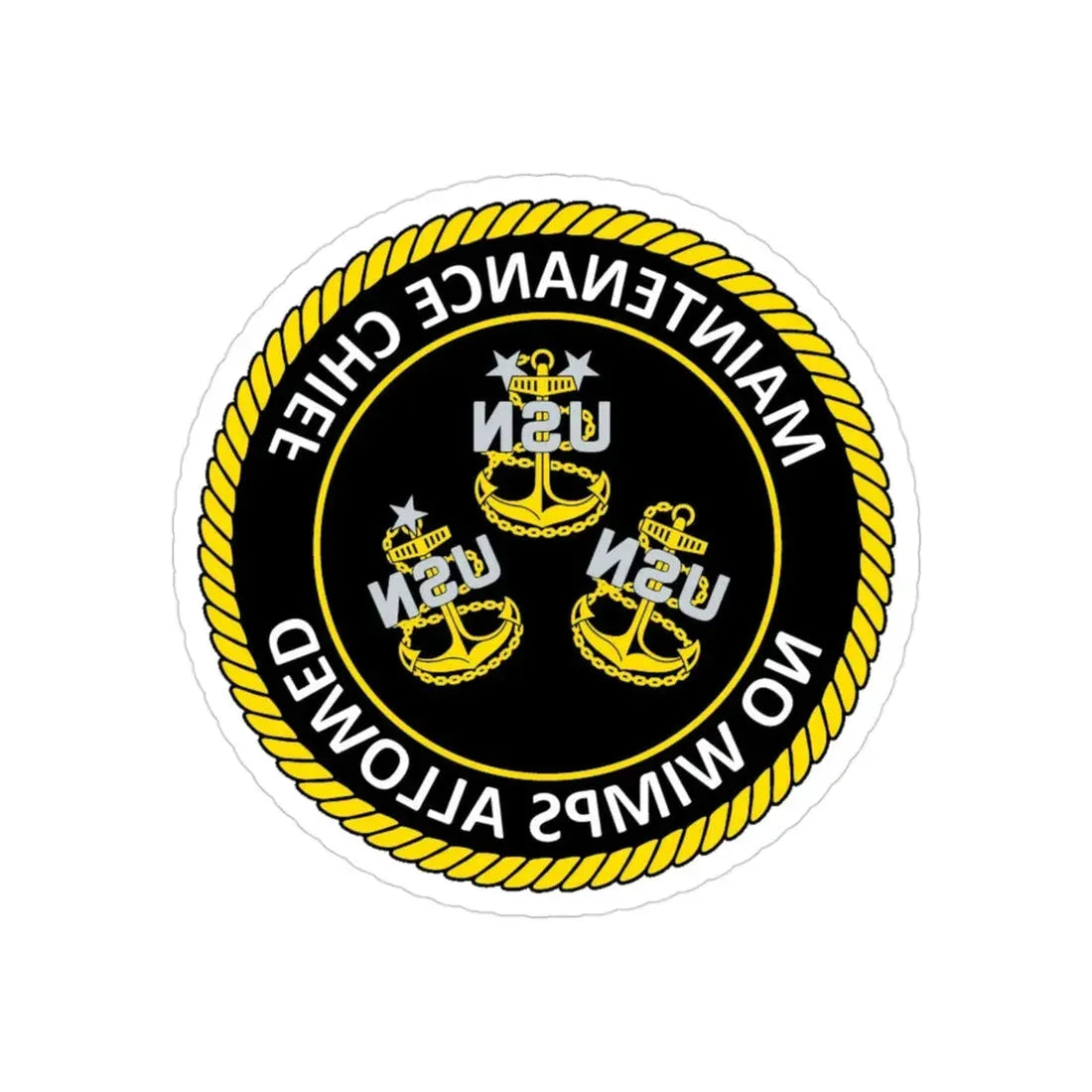 Maintenance Chief (U.S. Navy) REVERSE PRINT Transparent Die-Cut STICKER - The Sticker Space