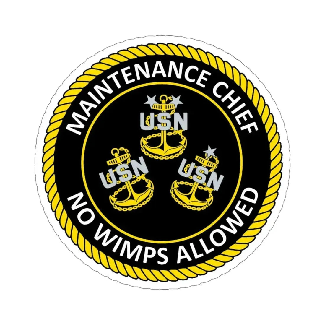 Maintenance Chief (U.S. Navy) STICKER Vinyl Die-Cut Decal 4 Inch - The Sticker Space