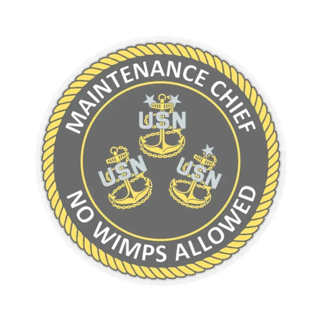 Maintenance Chief (U.S. Navy) STICKER Vinyl Kiss-Cut Decal 2 Inch Transparent - The Sticker Space