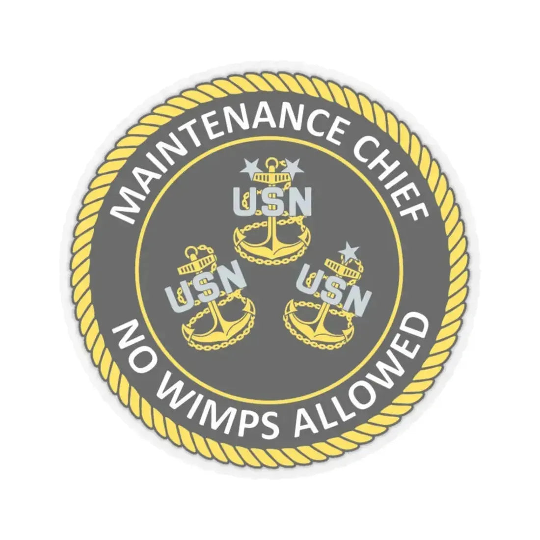 Maintenance Chief (U.S. Navy) STICKER Vinyl Kiss-Cut Decal 3 Inch Transparent - The Sticker Space