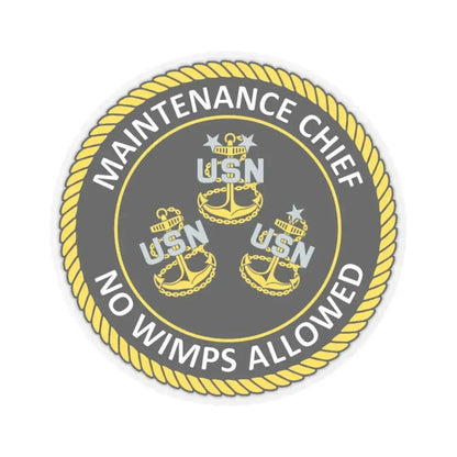 Maintenance Chief (U.S. Navy) STICKER Vinyl Kiss-Cut Decal 3 Inch Transparent - The Sticker Space