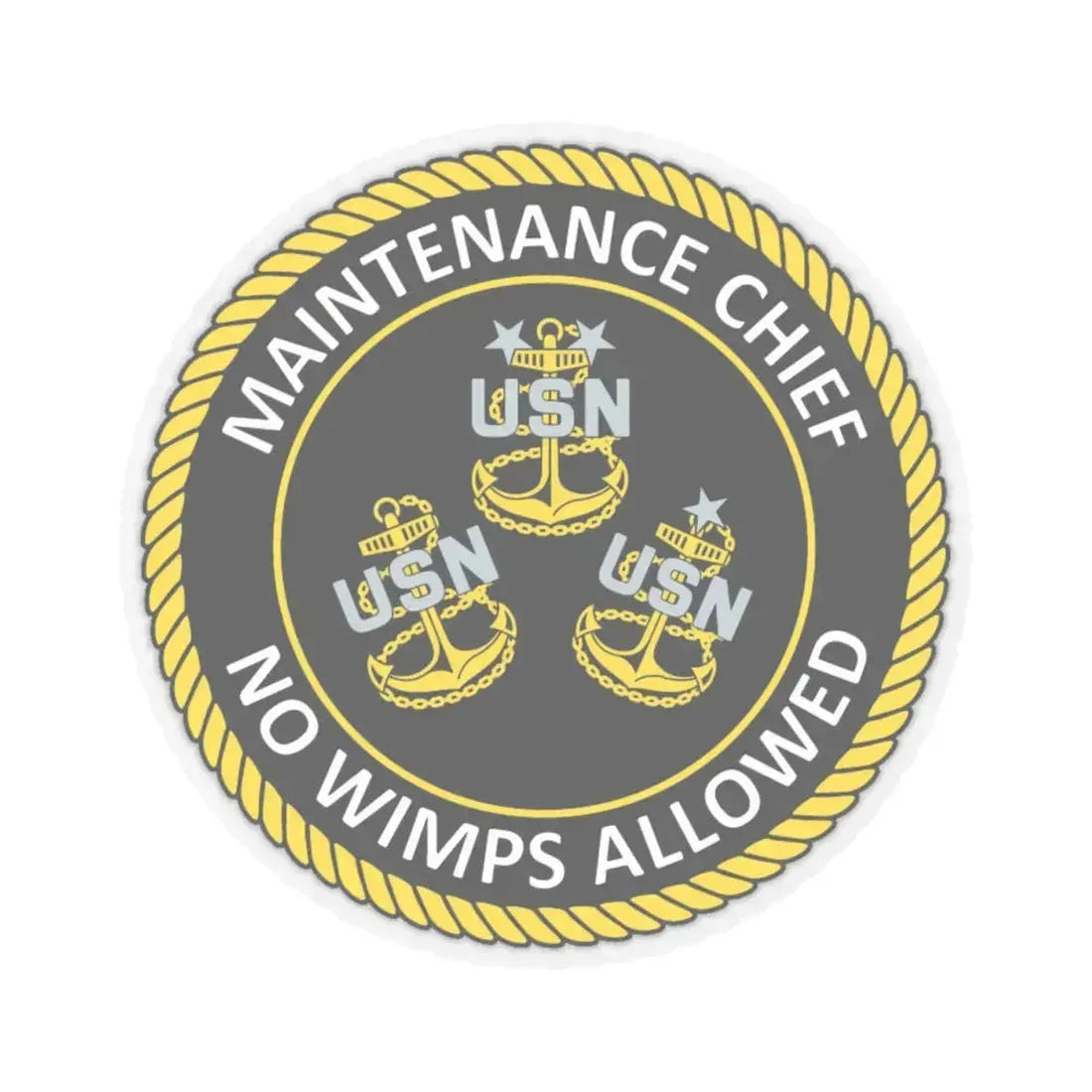 Maintenance Chief (U.S. Navy) STICKER Vinyl Kiss-Cut Decal 4 Inch Transparent - The Sticker Space