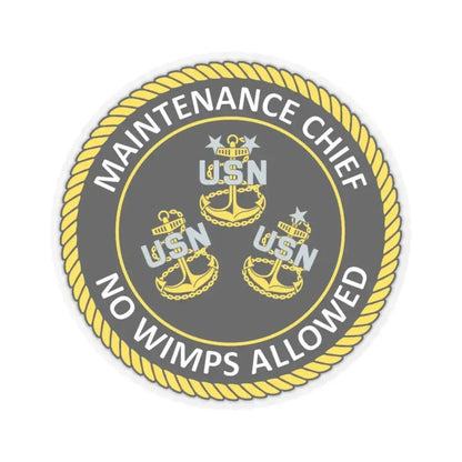 Maintenance Chief (U.S. Navy) STICKER Vinyl Kiss-Cut Decal 4 Inch Transparent - The Sticker Space