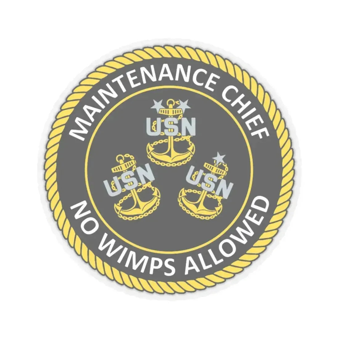 Maintenance Chief (U.S. Navy) STICKER Vinyl Kiss-Cut Decal 6 Inch Transparent - The Sticker Space