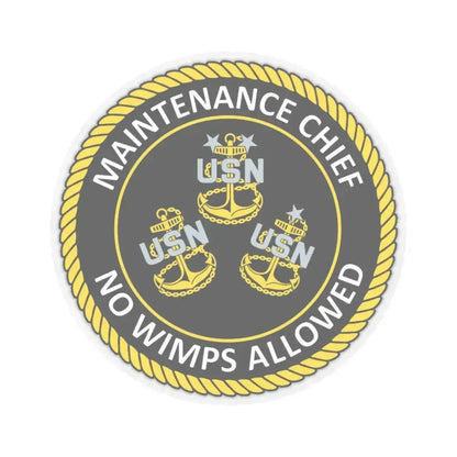 Maintenance Chief (U.S. Navy) STICKER Vinyl Kiss-Cut Decal 6 Inch Transparent - The Sticker Space