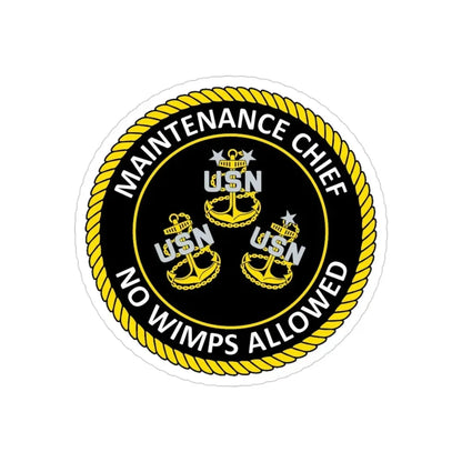 Maintenance Chief (U.S. Navy) Transparent STICKER Die-Cut Vinyl Decal 3 Inch Transparent - The Sticker Space