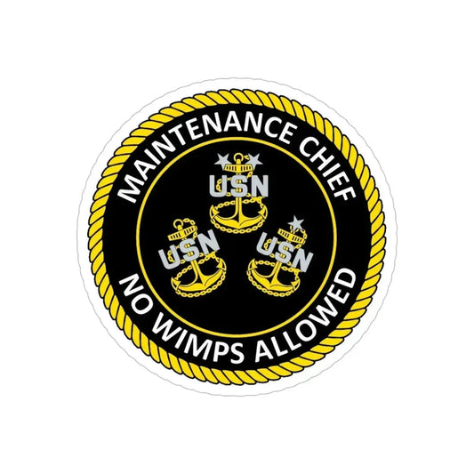 Maintenance Chief (U.S. Navy) Transparent STICKER Die-Cut Vinyl Decal 6 Inch Transparent - The Sticker Space