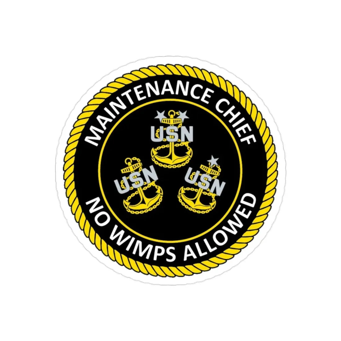 Maintenance Chief (U.S. Navy) Transparent STICKER Die-Cut Vinyl Decal - The Sticker Space