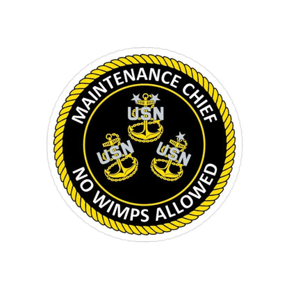Maintenance Chief (U.S. Navy) Transparent STICKER Die-Cut Vinyl Decal - The Sticker Space