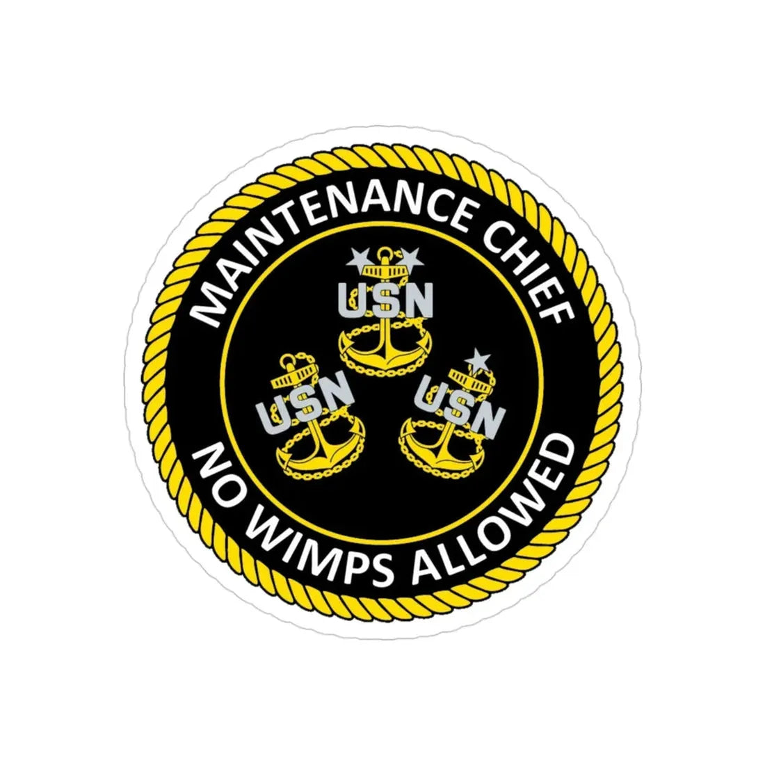 Maintenance Chief (U.S. Navy) Transparent STICKER Die-Cut Vinyl Decal - The Sticker Space