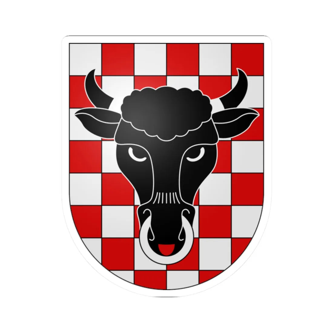 Mairengo-coat of arms (Switzerland) (Coat of Arms) STICKER Vinyl Kiss-Cut Decal 2 Inch White - The Sticker Space