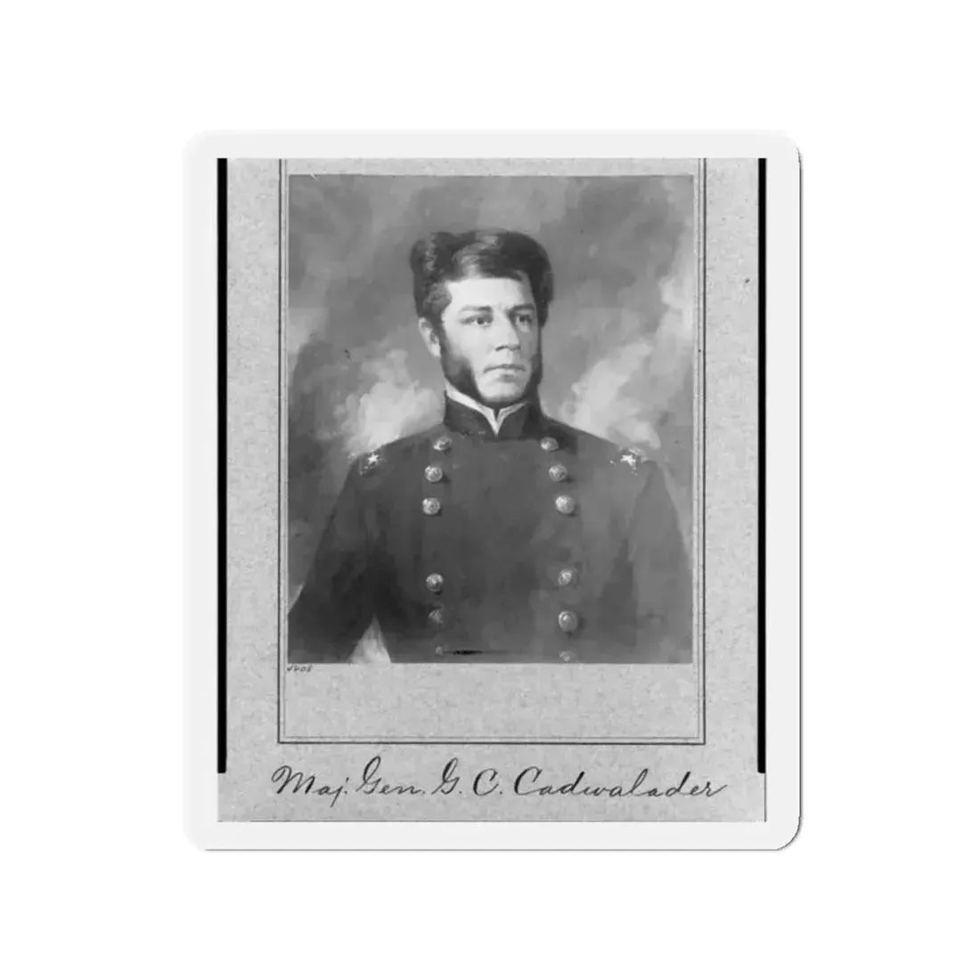 Maj. Gen. G.B. Cadwalader, Half-Length Portrait, Facing Right (U.S. Civil War) Refrigerator Magnet 2 Inch Die-Cut - The Sticker Space