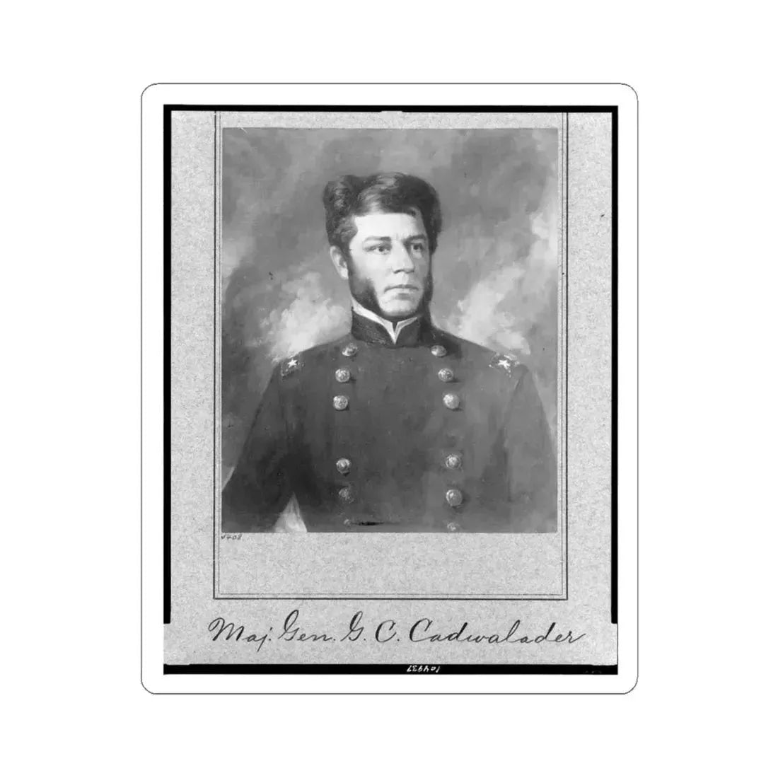 Maj. Gen. G.B. Cadwalader, Half-Length Portrait, Facing Right (U.S. Civil War) STICKER Vinyl Kiss-Cut Decal 4 Inch White - The Sticker Space