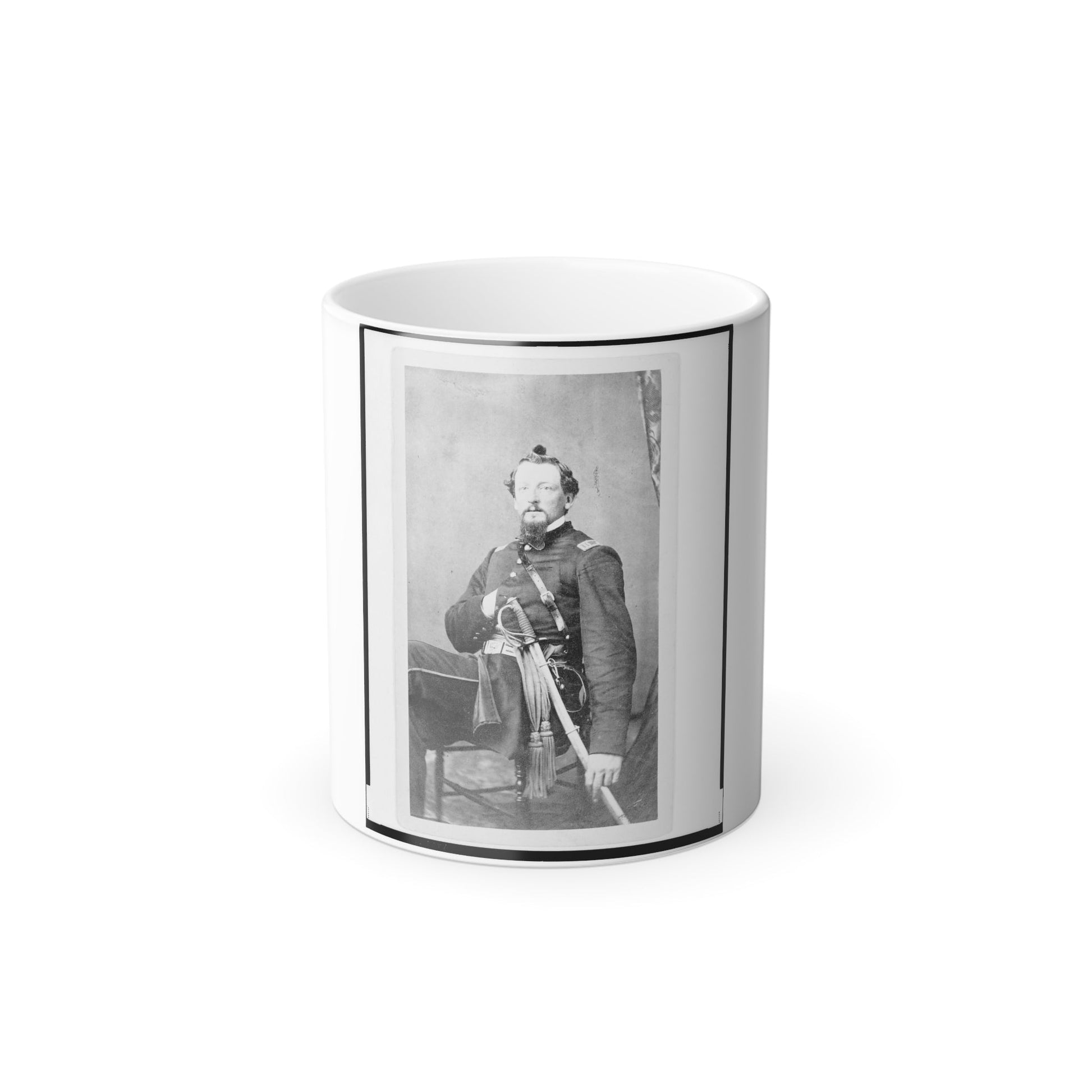 Major Charles S. Cotter, Union Officer, Chief of Artillery, Full-Length Portrait, Seated, Facing Front (U.S. Civil War) Color Morphing Mug 11oz-11oz-The Sticker Space