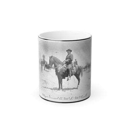 Major General Alexander Mcdowell Mccook, Full-Length Portrait Seated on Horseback, Facing Left (U.S. Civil War) Color Morphing Mug 11oz-11oz-The Sticker Space