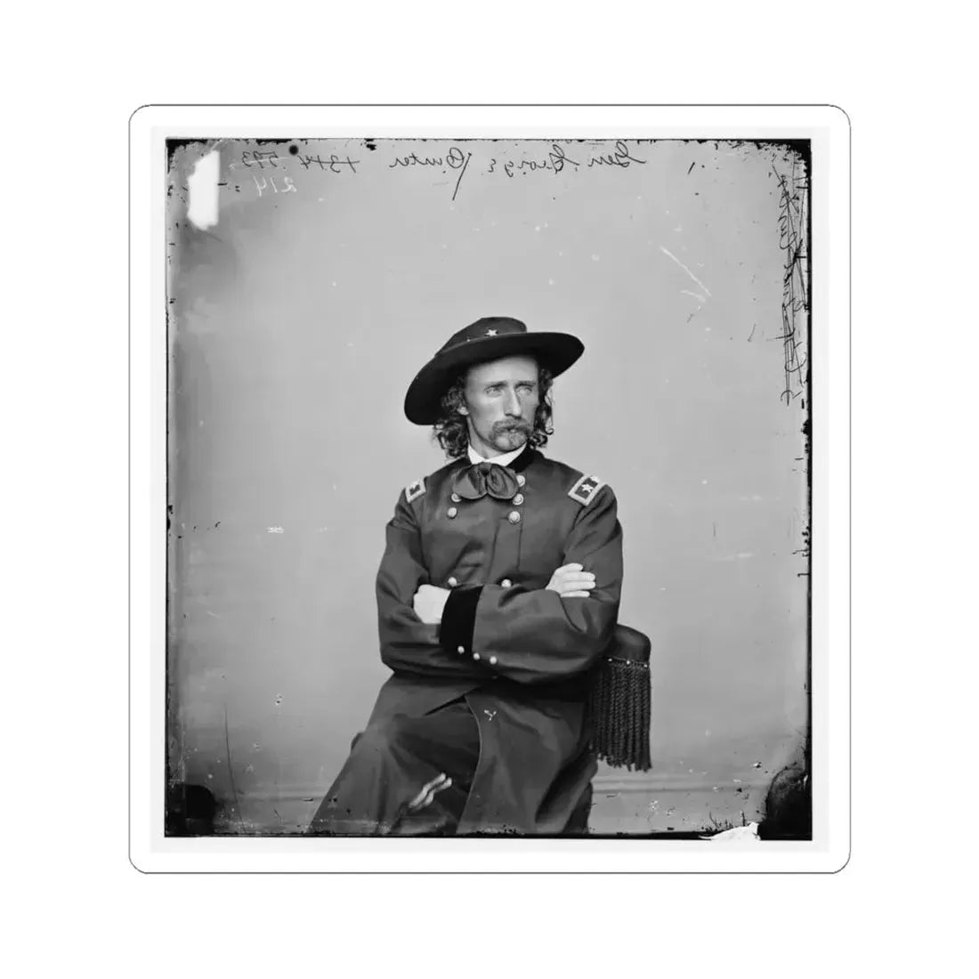 Major General George Armstrong Custer(2) (U.S. Civil War) STICKER Vinyl Kiss-Cut Decal 6 Inch White - The Sticker Space