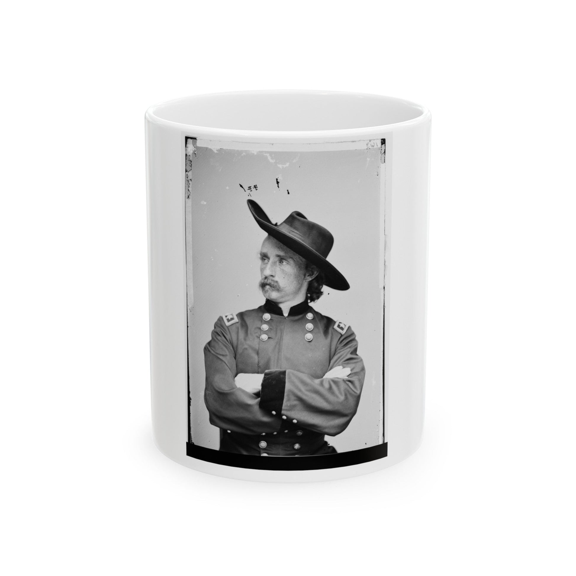 Major General George Armstrong Custer (U.S. Civil War) White Coffee Mug-11oz-The Sticker Space