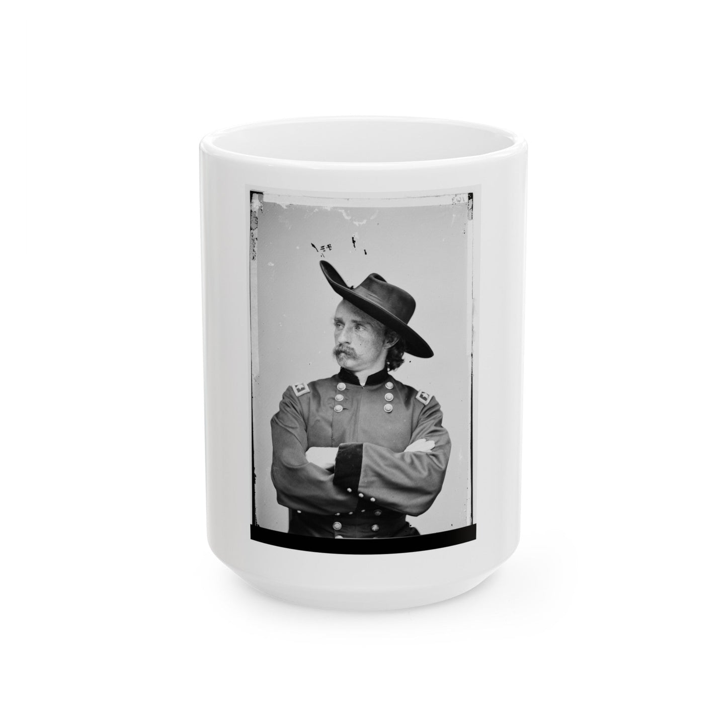 Major General George Armstrong Custer (U.S. Civil War) White Coffee Mug-15oz-The Sticker Space