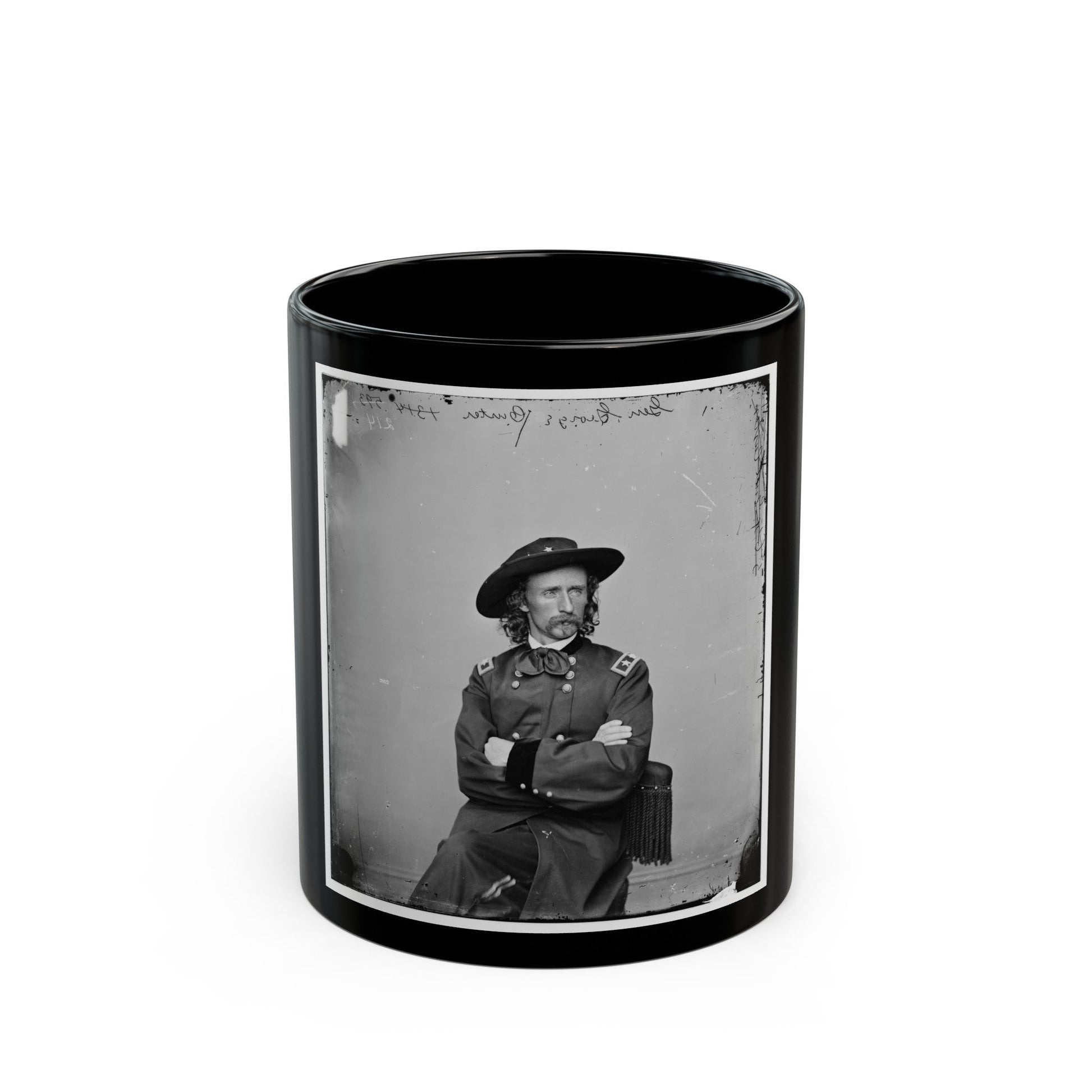 Major General George Armstrong Custer(2) (U.S. Civil War) Black Coffee Mug-11oz-The Sticker Space