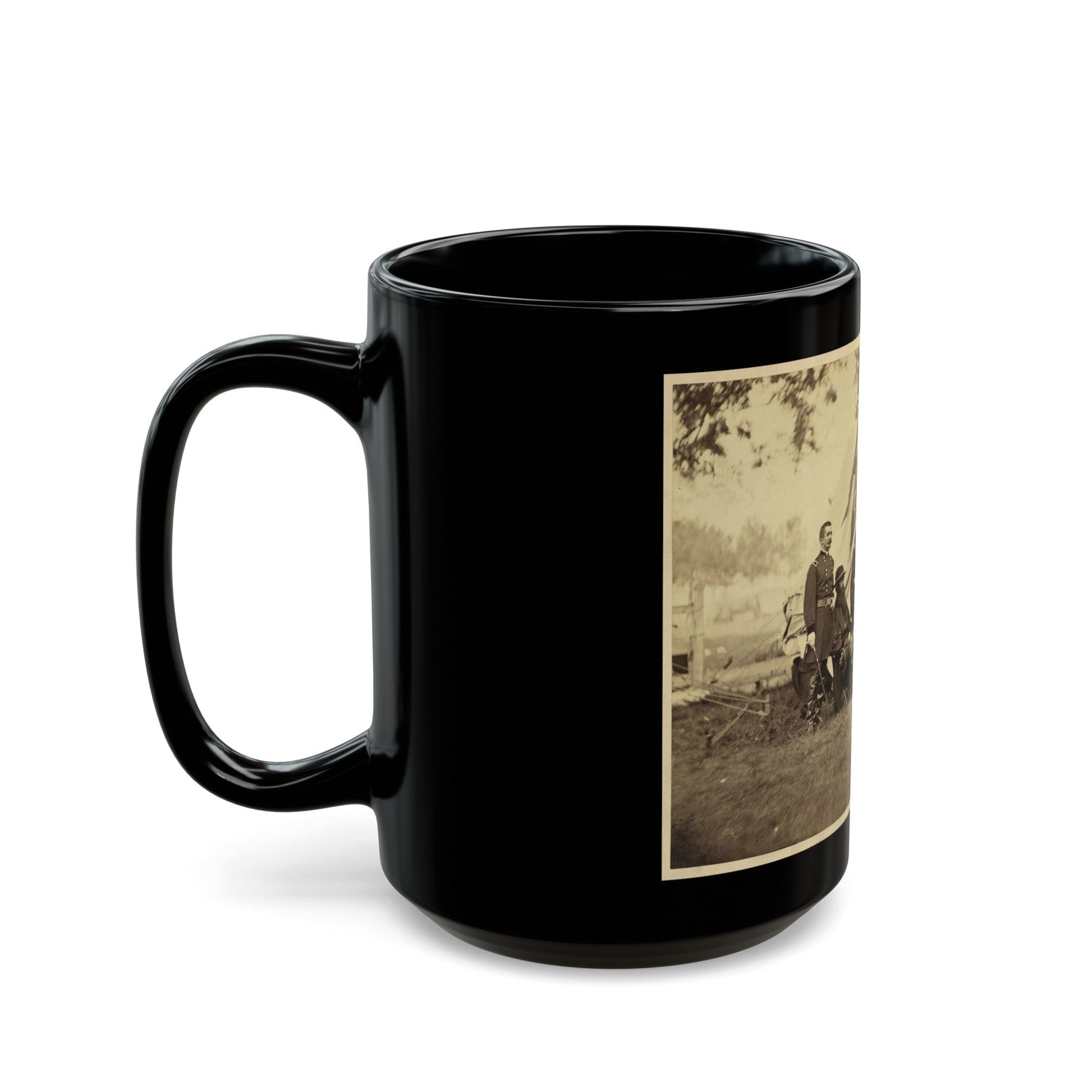 Major General Philip Sheridan And His Generals In Front Of Sheridan's Tent (U.S. Civil War) Black Coffee Mug-The Sticker Space