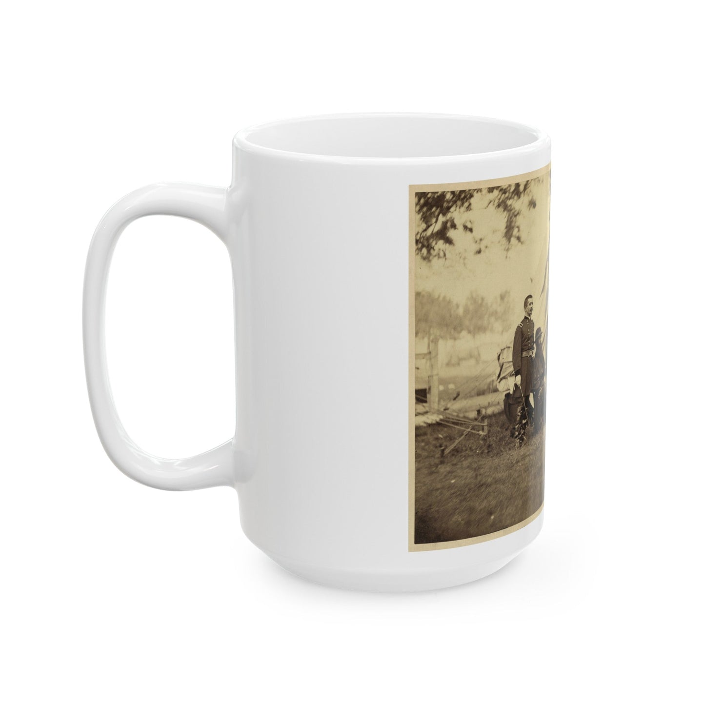 Major General Philip Sheridan And His Generals In Front Of Sheridan's Tent (U.S. Civil War) White Coffee Mug-The Sticker Space