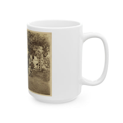 Major General Philip Sheridan And His Generals In Front Of Sheridan's Tent (U.S. Civil War) White Coffee Mug-The Sticker Space