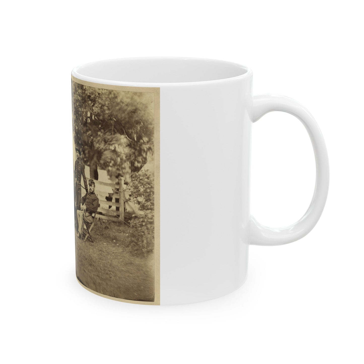 Major General Philip Sheridan And His Generals In Front Of Sheridan's Tent (U.S. Civil War) White Coffee Mug-The Sticker Space