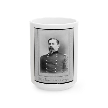 Major General W.B. Hazen, Half-Length Portrait, Facing Left (U.S. Civil War) White Coffee Mug-15oz-The Sticker Space