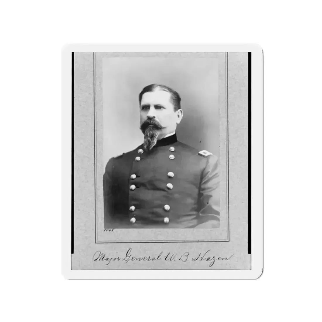 Major General W.B. Hazen, Half-Length Portrait, Facing Left (U.S. Civil War) Refrigerator Magnet 2 Inch Die-Cut - The Sticker Space