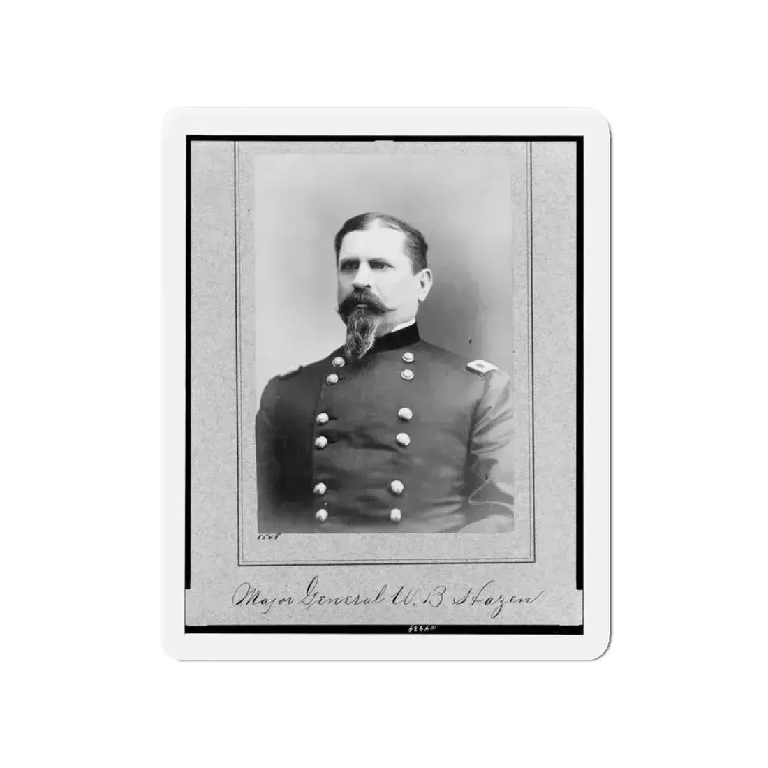 Major General W.B. Hazen, Half-Length Portrait, Facing Left (U.S. Civil War) Refrigerator Magnet 4 Inch Die-Cut - The Sticker Space