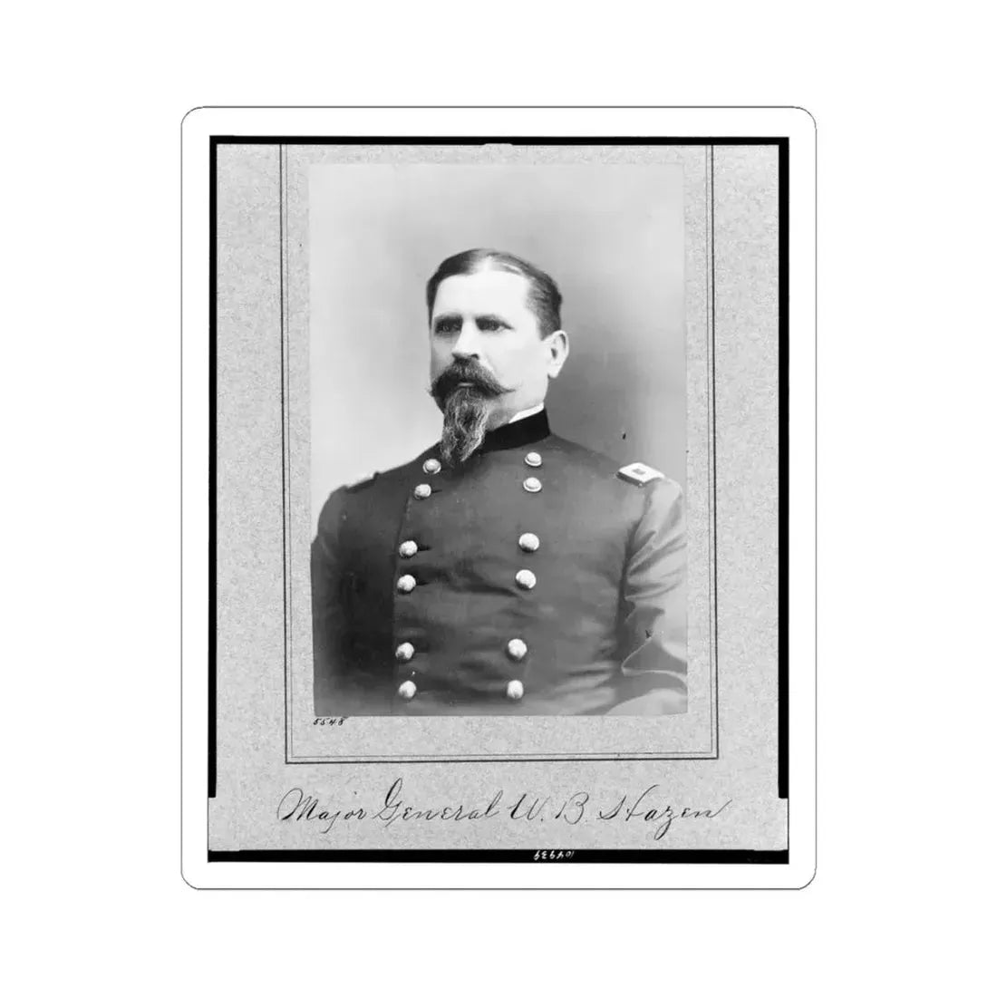Major General W.B. Hazen, Half-Length Portrait, Facing Left (U.S. Civil War) STICKER Vinyl Kiss-Cut Decal 4 Inch White - The Sticker Space