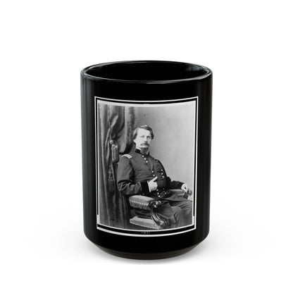 Major General Winfield S. Hancock, Three-Quarter Length Portrait, Seated, Facing Front (U.S. Civil War) Black Coffee Mug-15oz-The Sticker Space