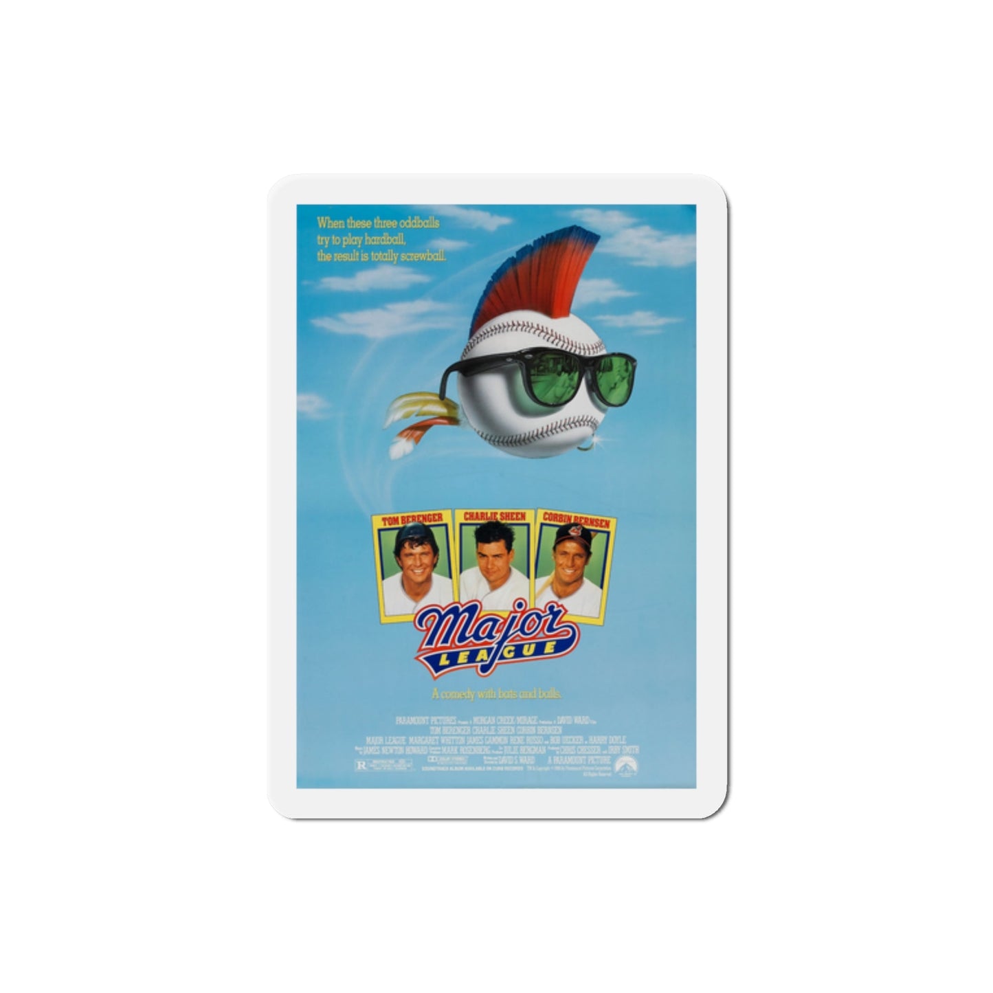 Major League 1989 Movie Poster Die-Cut Magnet-The Sticker Space