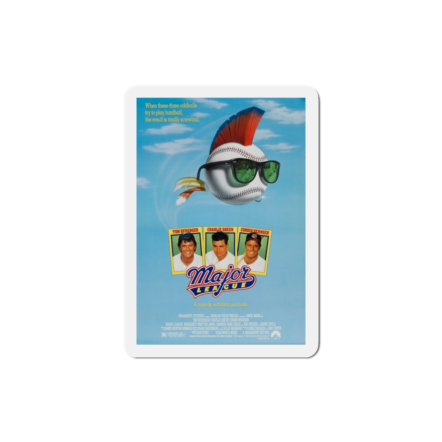 Major League 1989 Movie Poster Die-Cut Magnet-The Sticker Space