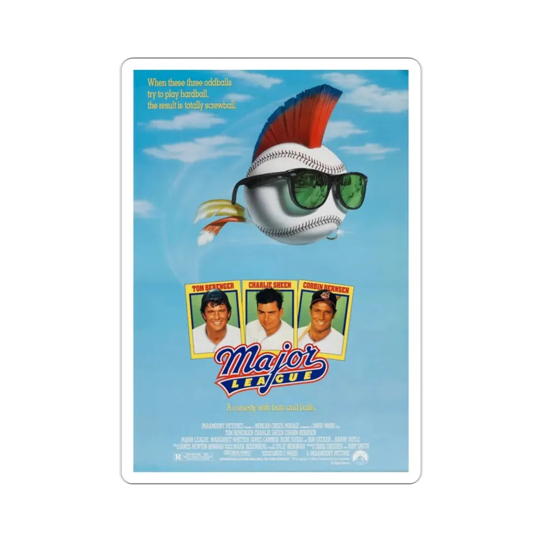 Major League 1989 Movie Poster STICKER Vinyl Die-Cut Decal - The Sticker Space