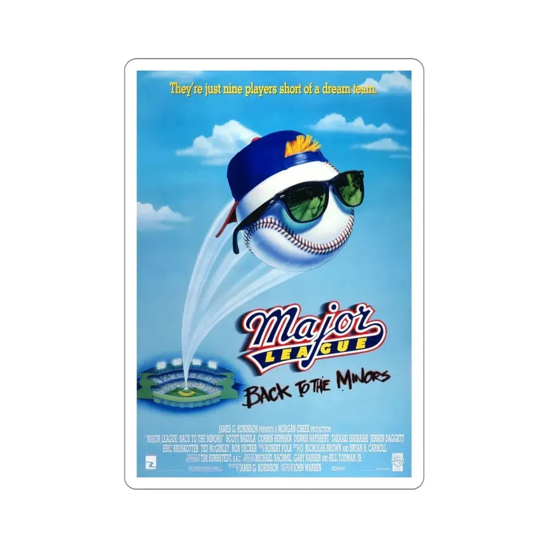 Major League Back to the Minors 1998 Movie Poster STICKER Vinyl Die-Cut Decal 4 Inch - The Sticker Space