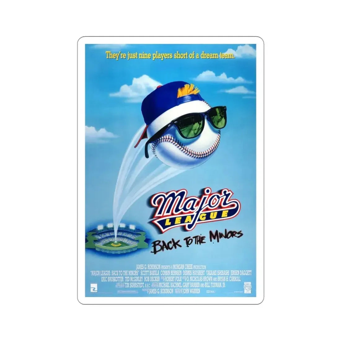 Major League Back to the Minors 1998 Movie Poster STICKER Vinyl Die-Cut Decal - The Sticker Space