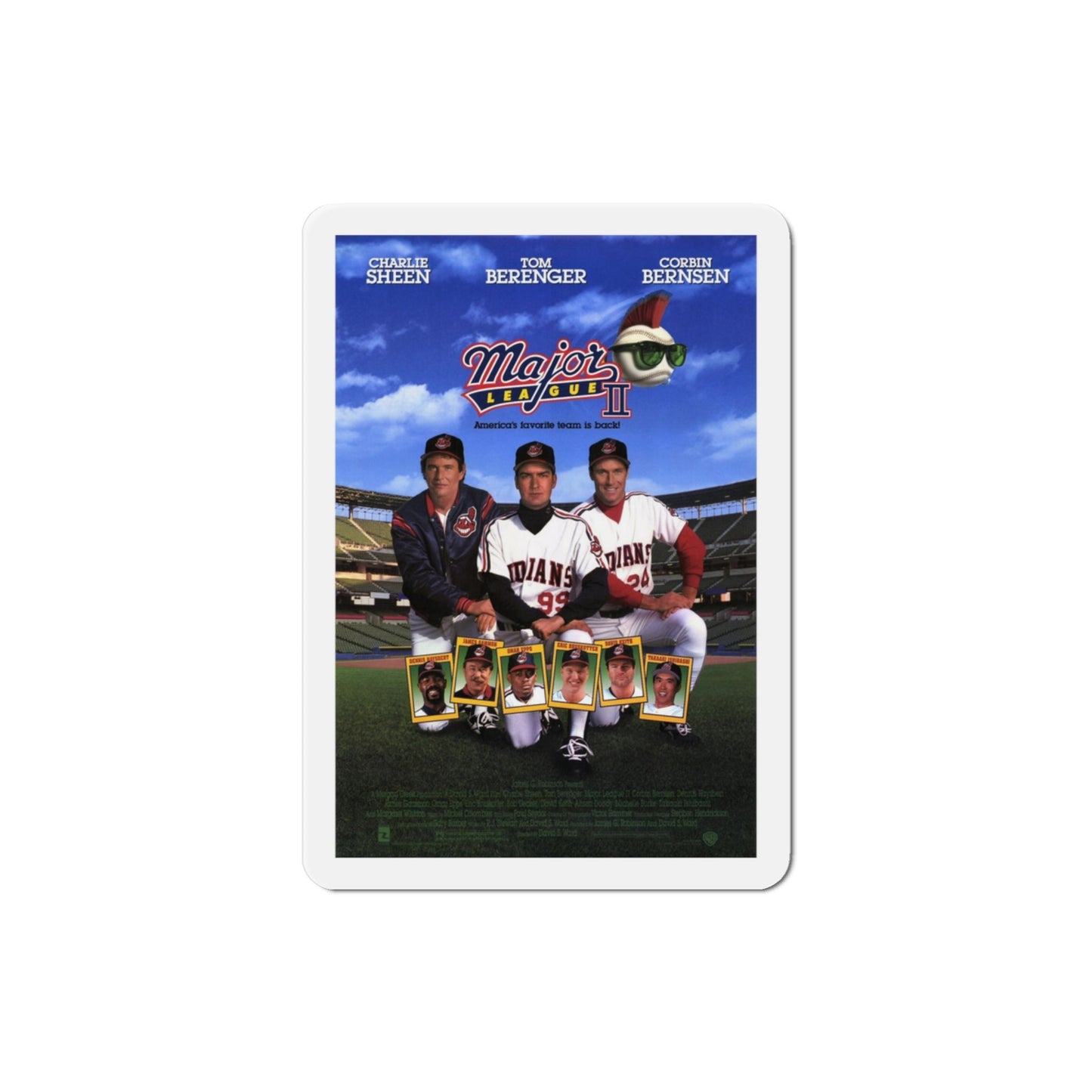 Major League II 1994 Movie Poster Die-Cut Magnet-3" x 3"-The Sticker Space