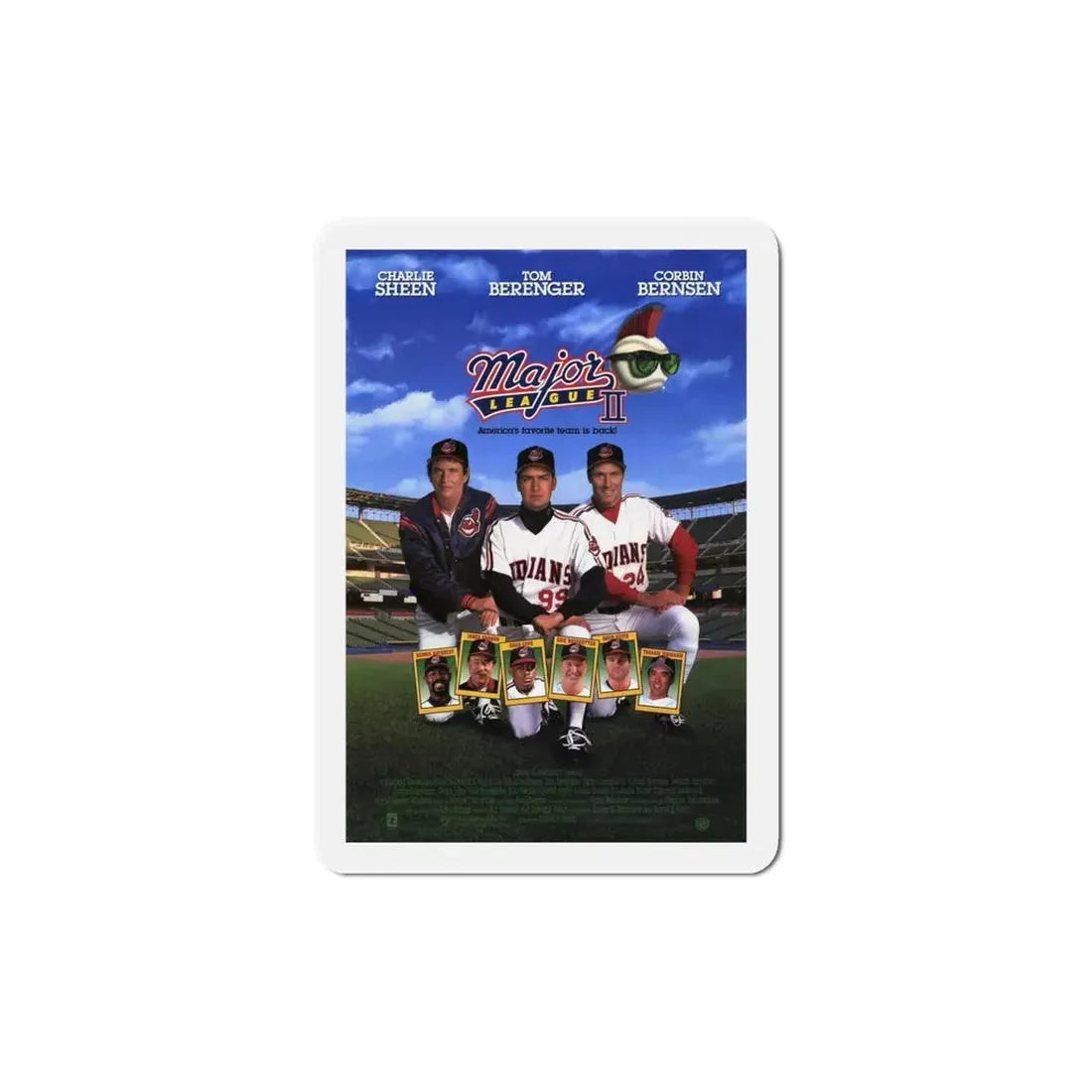 Major League II 1994 Movie Poster Refrigerator Magnet 6 Inch - The Sticker Space