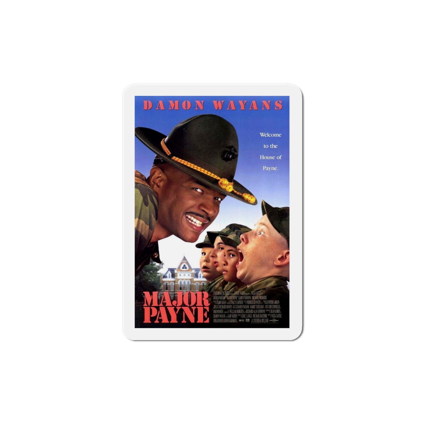 Major Payne 1995 Movie Poster Die-Cut Magnet-5" x 5"-The Sticker Space