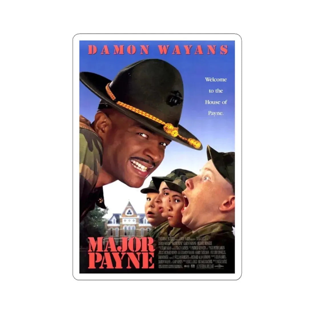 Major Payne 1995 Movie Poster - STICKER Vinyl Kiss-Cut Decal 3 Inch White - The Sticker Space