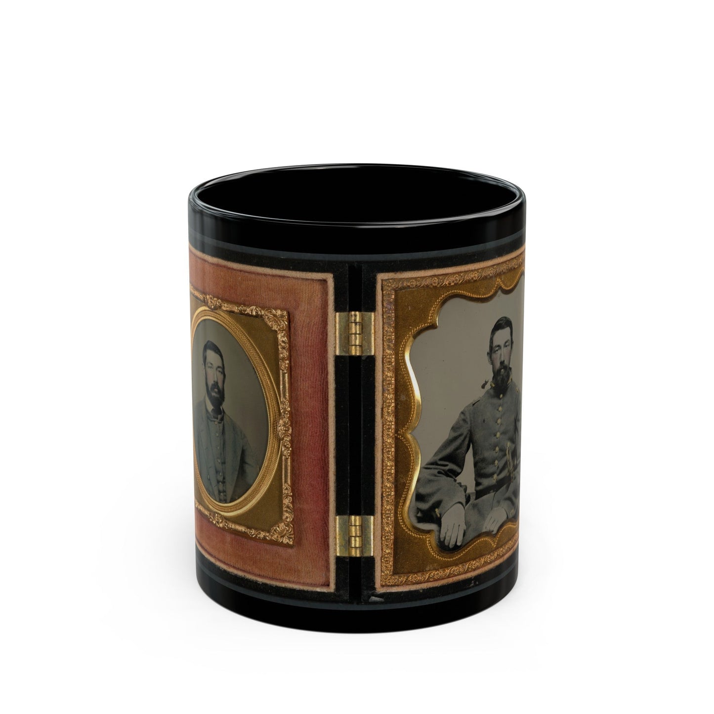 Major Robert Olin Peatross Of Co. E, 30th Virginia Infantry Regiment And Field And Staff With Sword (U.S. Civil War) Black Coffee Mug-11oz-The Sticker Space