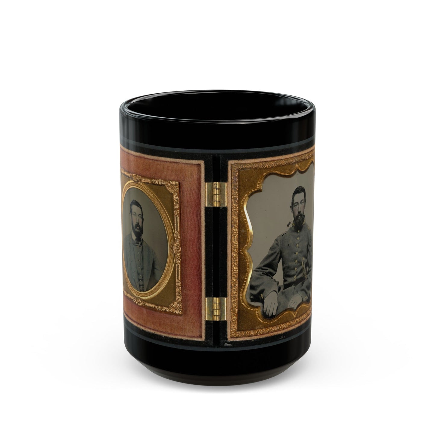 Major Robert Olin Peatross Of Co. E, 30th Virginia Infantry Regiment And Field And Staff With Sword (U.S. Civil War) Black Coffee Mug-15oz-The Sticker Space