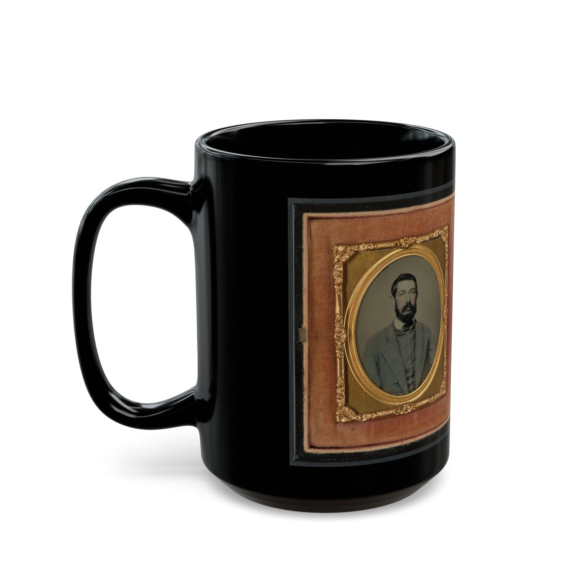 Major Robert Olin Peatross Of Co. E, 30th Virginia Infantry Regiment And Field And Staff With Sword (U.S. Civil War) Black Coffee Mug-The Sticker Space